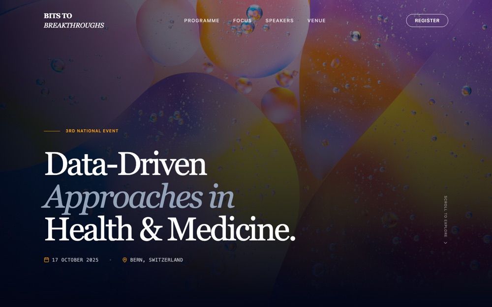 Bits to Breakthroughs homepage, Dark Photographic direction